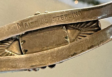 Vintage Maisel's Sterling Navajo Cuff Bracelet 925 Silver Turquoise Fred Harvey - Additional view 4