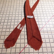 Vintage El Grandee Fred Harvey Wool Tie Handwoven in New Mexico Orange 46” - Additional view 1