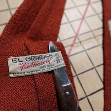 Vintage El Grandee Fred Harvey Wool Tie Handwoven in New Mexico Orange 46” - Additional view 3