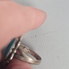 Vintage Fred Harvey Native American 925 Sterling Silver Turquoise Ring Size 6 - Additional view 11