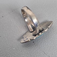 Vintage Fred Harvey Native American 925 Sterling Silver Turquoise Ring Size 6 - Additional view 10