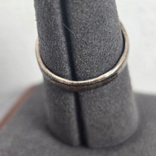 VTG Fred Harvey Native American Hematite Sterling Silver Ring Sz 6.5 Rope Design - Additional view 2