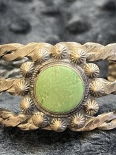 Fred Harvey Era Navajo Sterling Silver Cerrillos Turquoise Arrow Cuff Bracelet - Additional view 1