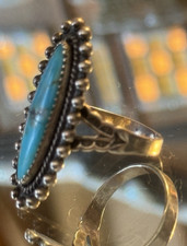 Vintage Pacific Jewelry Company Ring Turquoise 925 Silver Sz8.5 Fred Harvey Era - Additional view 2