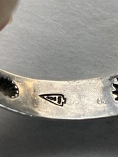 Fred Harvey Rare Coin 900 Silver Turquoise Cuff - Additional view 2