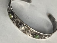 Fred Harvey Rare Coin 900 Silver Turquoise Cuff - Additional view 3