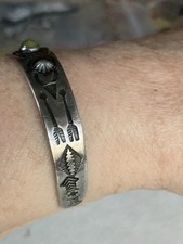 Fred Harvey Rare Coin 900 Silver Turquoise Cuff - Additional view 5