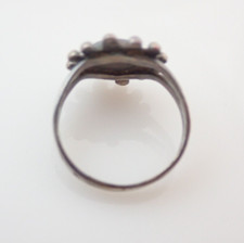 Vintage Navajo Fred Harvey Era Turquoise Sterling Stamped Band Ring Sz 7.75 - Additional view 5