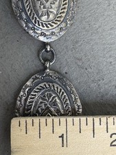 Rare Vintage Signed Sterling Silver 41” Concho Belt Fred Harvey Era Stamp Work - Additional view 11