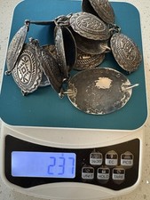 Rare Vintage Signed Sterling Silver 41” Concho Belt Fred Harvey Era Stamp Work - Additional view 23