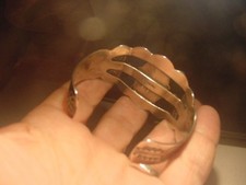 Fred Harvey Era  Navajo Repouse SterlingSilver Cerrillos Turquoise Bracelet - Additional view 3