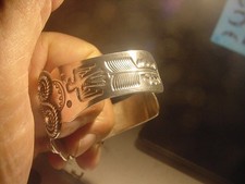 Fred Harvey Era  Navajo Repouse SterlingSilver Cerrillos Turquoise Bracelet - Additional view 5