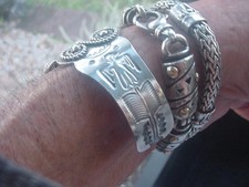 Fred Harvey Era  Navajo Repouse SterlingSilver Cerrillos Turquoise Bracelet - Additional view 9