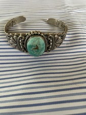 1940’s Fred Harvey Turquoise Stamped Cuff Bracelet