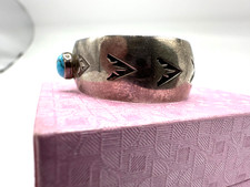 Fred Harvey child or baby Sterling Turquoise Bracelet - Additional view 3