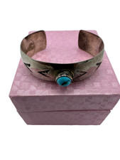 Fred Harvey child or baby Sterling Turquoise Bracelet - Additional view 6