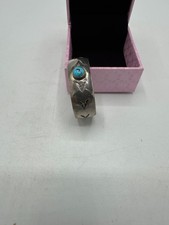 Fred Harvey child or baby Sterling Turquoise Bracelet - Additional view 7