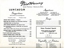 Fred Harvey Menu Union Terminal Cleveland 1958 Harlequin Room Palmolive Building - Additional view 2