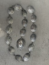 Rare Vintage Signed Sterling Silver 41” Concho Belt Fred Harvey Era Stamp Work - Additional view 12