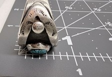 Old Pawn 1940’s Fred Harvey EraNative American Sterling Turquoise Ring sz9.75 - Additional view 9