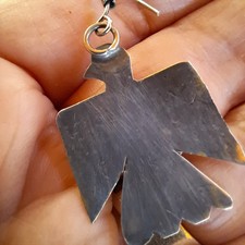 Vintage Navajo Fred Harvey Era SINGLE Sterling Thunderbird Earring FOR REPURPOSE - Additional view 4