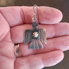Vintage Navajo Fred Harvey Era SINGLE Sterling Thunderbird Earring FOR REPURPOSE - Additional view 5