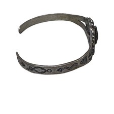 Vtg Fred Harvey Era Childs Sterling Silver Cuff Bracelet Turquoise Boy Girl Baby - Additional view 7