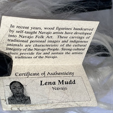 Navajo Folk Art Hand Made Goat or Sheep COA Wood Leather Wool Nails Fred Harvey - Additional view 2