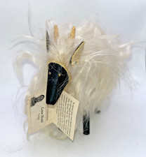 Navajo Folk Art Hand Made Goat or Sheep COA Wood Leather Wool Nails Fred Harvey