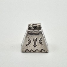 Vintage Fred Harvey Era 925 Sterling Silver Arrow Stamped Bell Charm w/ Clapper