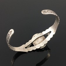 FRED HARVEY ERA STERLING SILVER & NATURAL TURQUOISE TOURIST CUFF BRACELET - Additional view 11