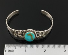 FRED HARVEY ERA STERLING SILVER & NATURAL TURQUOISE TOURIST CUFF BRACELET - Additional view 13