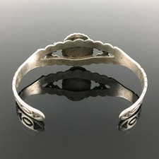 FRED HARVEY ERA STERLING SILVER & NATURAL TURQUOISE TOURIST CUFF BRACELET - Additional view 8