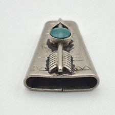 Vintage Fred Harvey Era 925 Sterling Silver Turquoise Arrow Slide Bolo Tie Clasp - Additional view 2