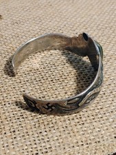 Navajo Fred Harvey Era 1930's Green Turquoise Rattlesnake Whirling Log Silver... - Additional view 2