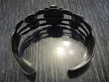 Fred Harvey Era Vtg Navajo Bracelet Coin Silver Green Cerrillos Turquoise Cuff - Additional view 7