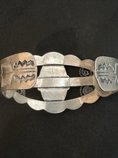 Old Fred Harvey Double Thunderbird Sterling Silver Turquoise Cuff Bracelet 1950s - Additional view 11