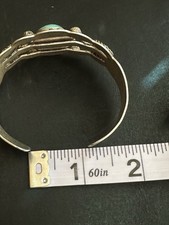 Old Fred Harvey Double Thunderbird Sterling Silver Turquoise Cuff Bracelet 1950s - Additional view 14