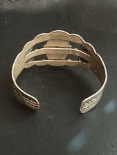 Old Fred Harvey Double Thunderbird Sterling Silver Turquoise Cuff Bracelet 1950s - Additional view 10