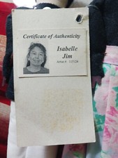 Hand-made Navajo Man Woman Doll Set Fred Harvey Trading Co. Artist Isabelle Jim - Additional view 2