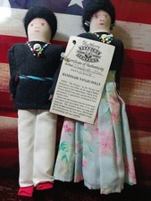 Hand-made Navajo Man Woman Doll Set Fred Harvey Trading Co. Artist Isabelle Jim