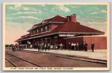 Frisco Railroad Station Lunch Room Snyder Oklahoma OK Fred Harvey c1920 Postcard