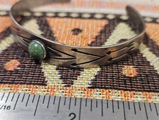 VTG Fred Harvey Era Sterling Silver & Stamped Whirling Log Cuff Bracelet 6.5” - Additional view 1