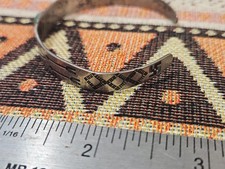 VTG Fred Harvey Era Sterling Silver & Stamped Whirling Log Cuff Bracelet 6.5” - Additional view 2