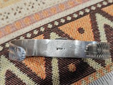 Vintage FRED HARVEY ERA Navajo Turquoise Horse Dog Sterling Bracelet size 6.5 - Additional view 5