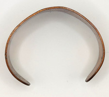 Fred Harvey Copper Cuff Bracelet with Navajo Symbols ~ 1  1/8