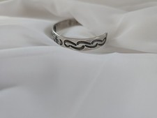 1920's Fred Harvey Era Navajo Stamped Design Sterling Silver Bracelet 6.5