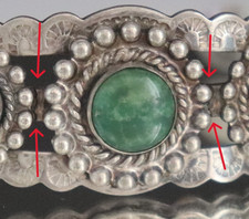 Vtg Fred Harvey Era Navajo Sterling Silver Turquoise Cuff Bracelet 6