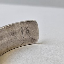 Vintage Sterling Silver Fred Harvey Era Petrified Wood Cuff Bracelet Navajo 6.25 - Additional view 5