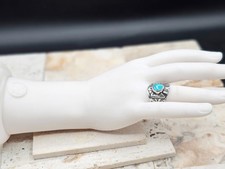 Vintage Sterling Turquoise Thunderbird “Battery Bird” Ring Fred Harvey Style - Additional view 5